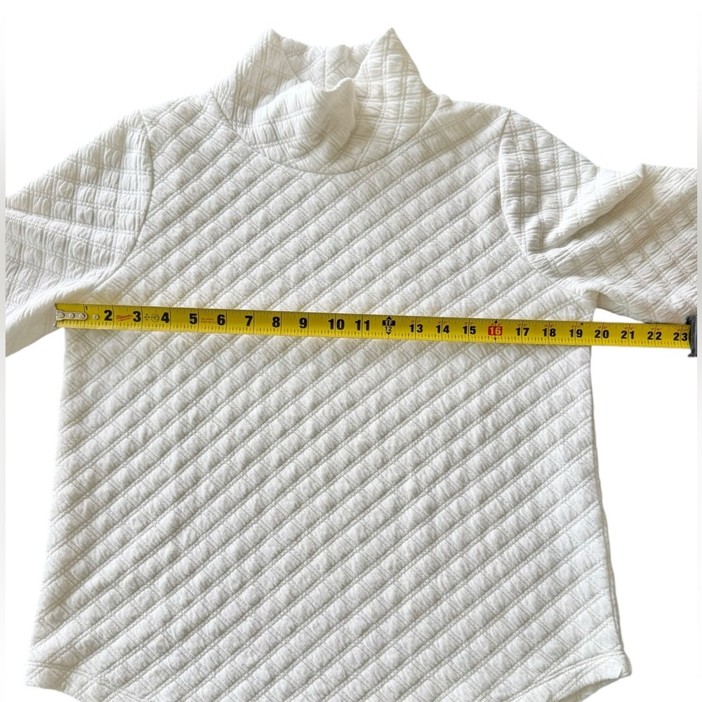 J. Crew Quilted Mockneck Pullover Women’s Small Ivory Top - Picture 7 of 10